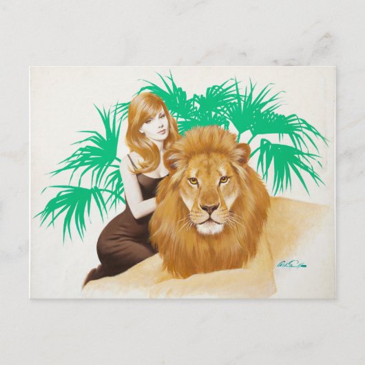 Löwen-PinUp Postkarte (Vorderseite)