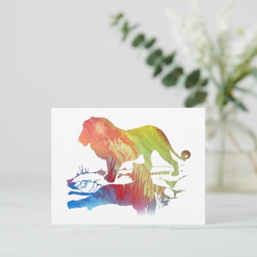 Löwen Postkarte (Stehend Vorderseite)