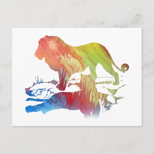 Löwen Postkarte (Vorderseite)