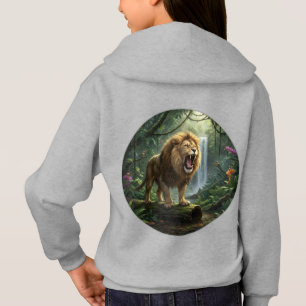 Löwen-Print Mädchen Pullover Hoodie