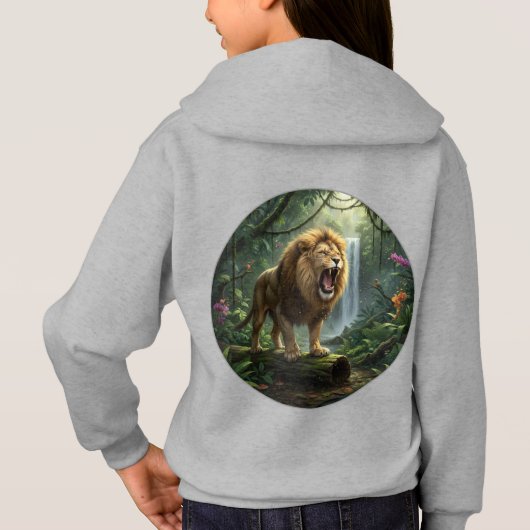 Löwen-Print Mädchen Pullover Hoodie (Rückseite)