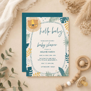 Löwen-Safari-Hallo-Baby-Shower-Einladung Einladung