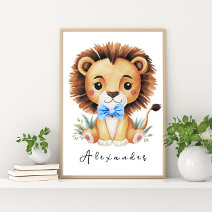 Löwen-Safari-Kinderzimmerposter – Dekoration fürs 