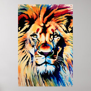 Löwen-Safari-Kunstposter, Kinderzimmer oder Schlaf Poster