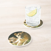 Löwen Sandstein Untersetzer (Seite)