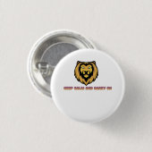 Löwen-Schild-Pin-Button "Keep Calm and Carry On" – Button (Vorne & Hinten)
