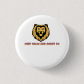 Löwen-Schild-Pin-Button "Keep Calm and Carry On" – Button (Vorderseite)