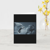 Löwen schreien bei Affen, Affen und Löwen Meme Mon Karte (Gelbe Blume)