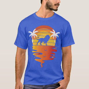 Löwen-Shirt Retro-Sonnenuntergang 70er Jahre Vinta T-Shirt
