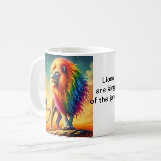 Löwen sind Könige des Dschungelkaffees Kaffeetasse (Vorderseite Links)