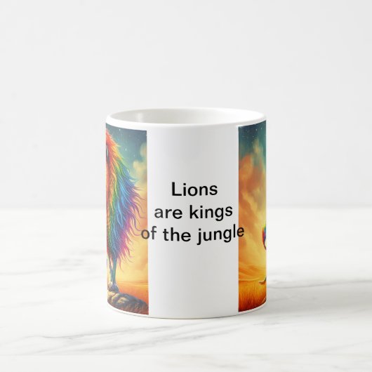 Löwen sind Könige des Dschungelkaffees Kaffeetasse (Mittel)