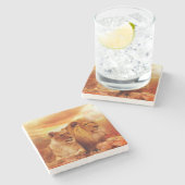 Löwen Steinuntersetzer (Seitenansicht)
