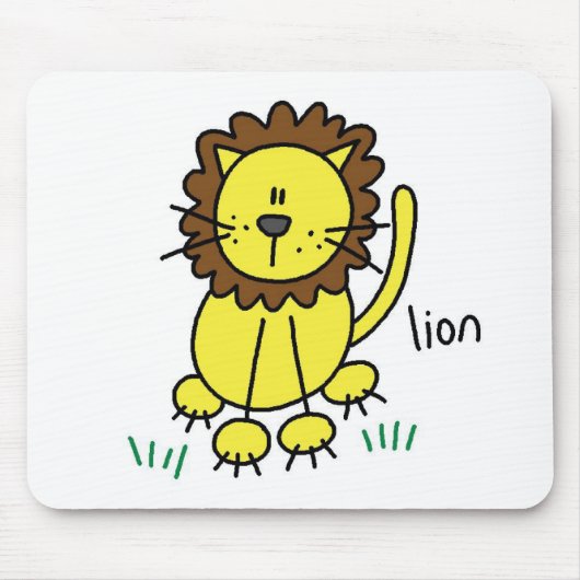 Löwen-Strichmännchen-Mauspad Mousepad (Vorne)
