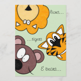 Löwen, Tiger & Bären, Oh liebe Geburtstagseinladun Einladung