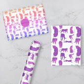 Löwen & Tiger Line Art, Hot Pink, Lila, Regenbogen Geschenkpapier Set