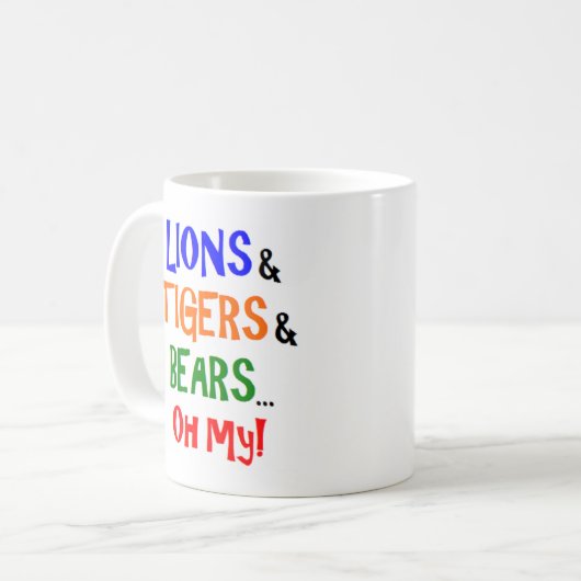 Löwen Tiger tragen Tasse (Vorderseite Links)