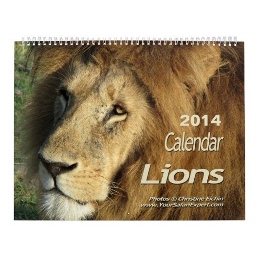 Löwen tragen 2014 ein (Zwei-Seite) Kalender (Titelbild)