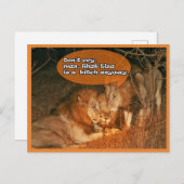 Löwen trösten postkarte (Vorne/Hinten)