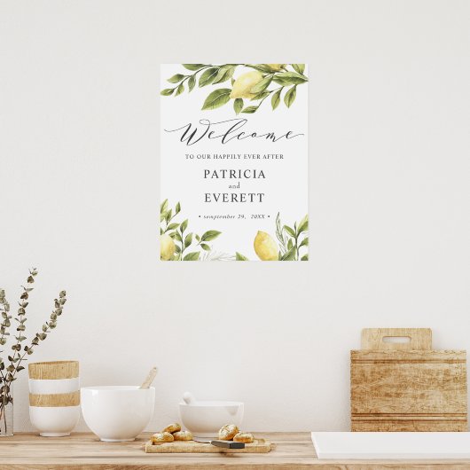 Löwen und Blätter Boho Wedding Willkommen Poster (Küche)