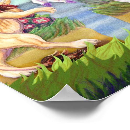 Löwen- und Einhornplakat Poster (Ecke)