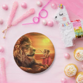 Löwen und kleine Mädchen Pappteller (Party)