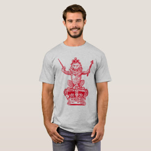 Löwen und Krone - rot T-Shirt