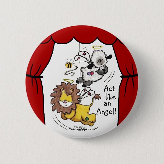 Löwen- und Lamb-Play-Angels Button (Vorderseite)