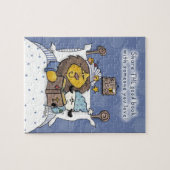 Löwen und Lamb teilen das gute Buch Puzzle (Horizontal)