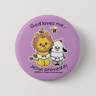 Löwen und Lamm Babys Button