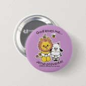 Löwen und Lamm Babys Button (Vorne & Hinten)