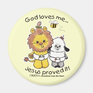 Löwen und Lamm Babys Magnet