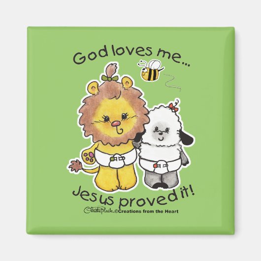 Löwen und Lamm Babys Magnet (Vorne)