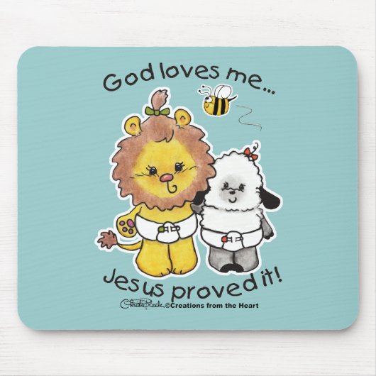 Löwen und Lamm Babys Mousepad (Vorne)