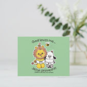 Löwen und Lamm Babys Postkarte (Stehend Vorderseite)