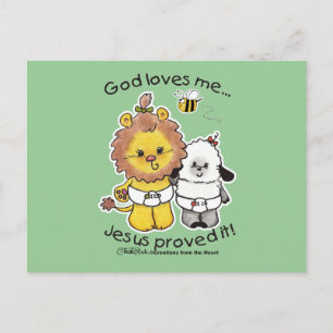 Löwen und Lamm Babys Postkarte