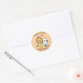 Löwen und Lamm Babys Runder Aufkleber (Umschlag)