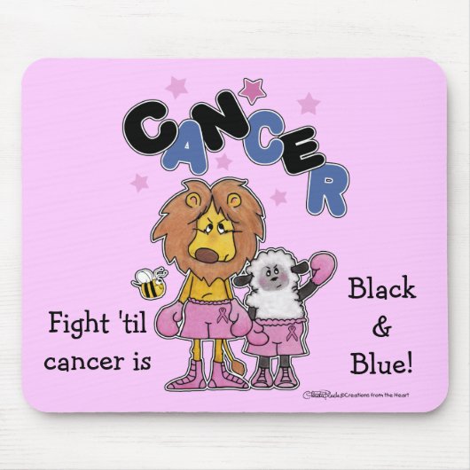 Löwen und Lamm-Boxer - Krebs schwarz und blau mach Mousepad (Vorne)