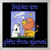 Löwen und Lamm fangen Sterne, die fallen Poster (Vorne)