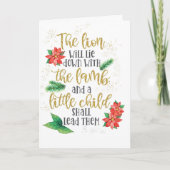 Löwen und Lamm Frieden und Segen zu Weihnachten Karte (Vorderseite)