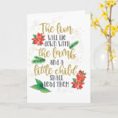 Löwen und Lamm Frieden und Segen zu Weihnachten Karte (Gelbe Blume)