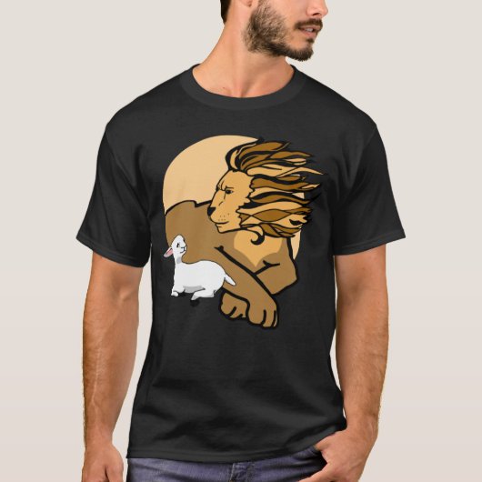 Löwen und Lamm im Frieden T-Shirt (Vorderseite)