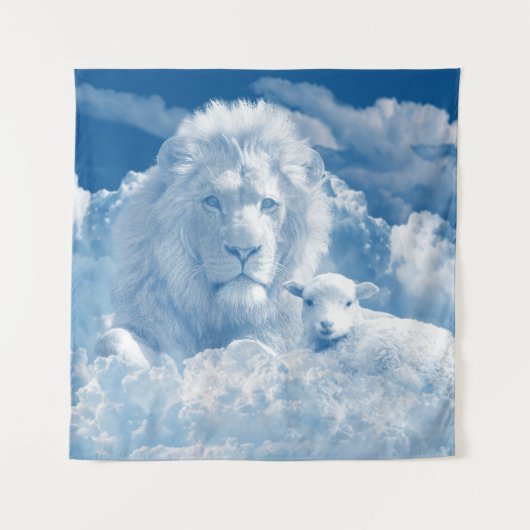 Löwen- und Lamm-Tapestry Wandteppich (Vorderseite)