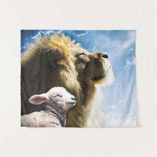 Löwen- und Lamm-Tapestry Wandteppich