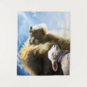 Löwen- und Lamm-Tapestry Wandteppich (Vorderseite)