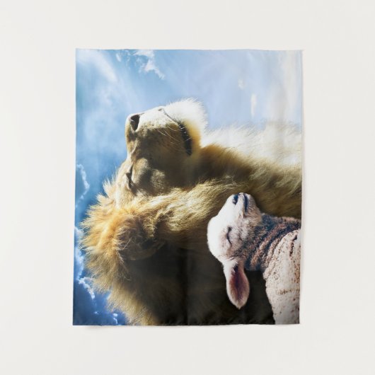 Löwen- und Lamm-Tapestry Wandteppich (Vorderseite)