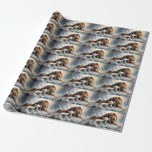 Löwen- und Lamm-Umhüllungspapier Geschenkpapier
