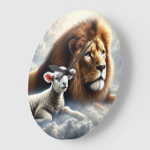 Löwen- und Lamm-Wandschloss Große Wanduhr (Winkel)