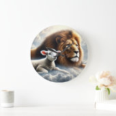 Löwen- und Lamm-Wandschloss Große Wanduhr (Zuhause)