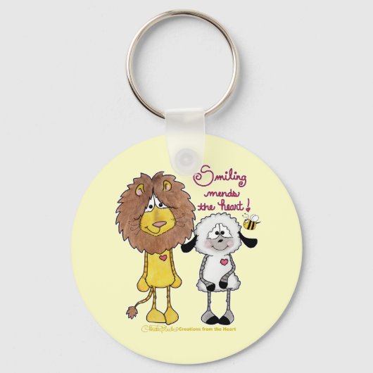 Löwen- und Lammherz-Patches Schlüsselanhänger (Vorderseite)