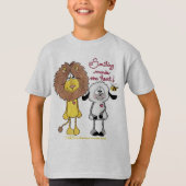 Löwen- und Lammherz-Patches T-Shirt (Vorderseite)